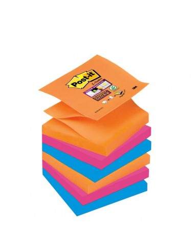 Ricariche Post-it® Z-Notes Super Sticky Post-It  Bangkok - 76x76 mm - assortiti - R330-6SS-EG (conf.6)