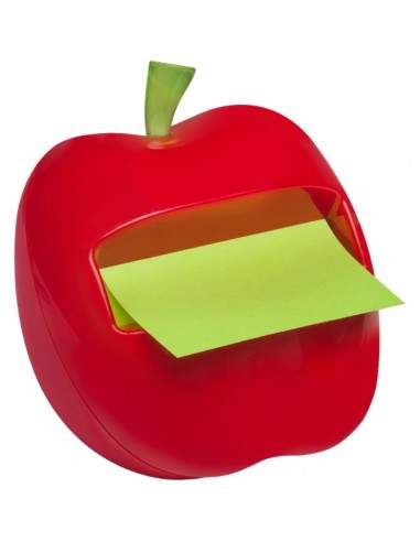 Dispenser Post-it® Z-Note Mela - 76x76 mm - 9x8x8 cm - rosso - verde pastello e neon - APL- 76284