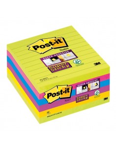 Post-it® Super Sticky Ultracolor - 100x100 mm - girasole, fucsia, lime - 675-6SSUC (conf.6)