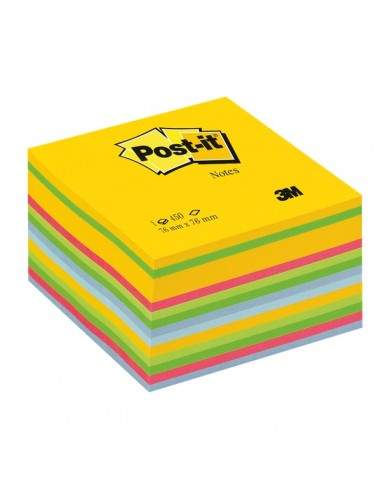 Post-it® Cubi Neon - 76x76 mm - giallo neon, verde ultra, verde, rosa ultra, blu ultra, blu - 2030-U