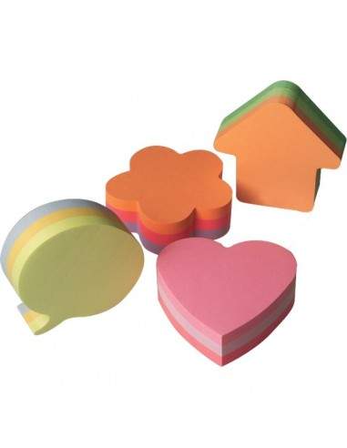 Post-it® Cubi sagomati - cuore - assortiti - 2007-H