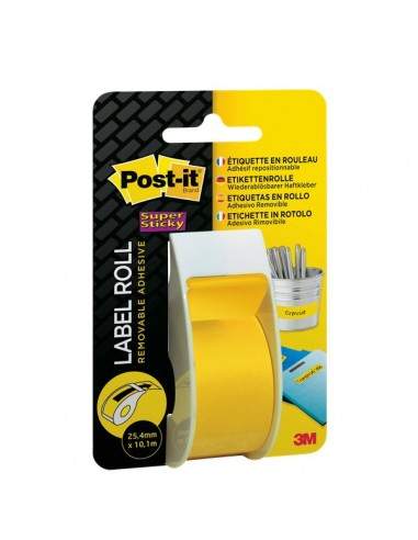 Post-it® Super Sticky etichette riposizionabili in rotolo - 25,4 mm x 10,1 m - giallo - 2650-YEU