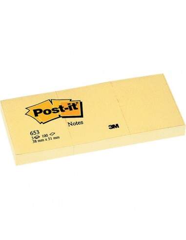 Post-it® Note Giallo Canary - giallo canary - 38x51 mm - 653 (conf.12)