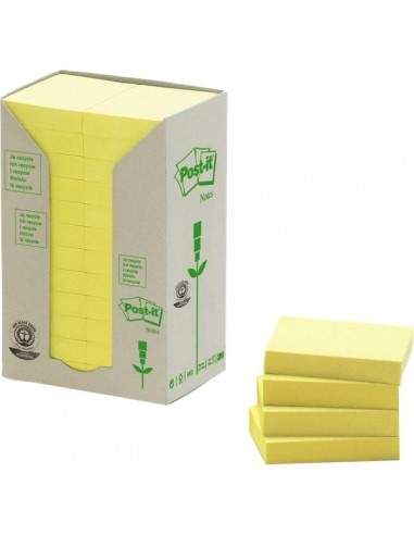 Post-it® Note in carta riciclata - giallo - 38x51 mm - 653-1T (conf.24)