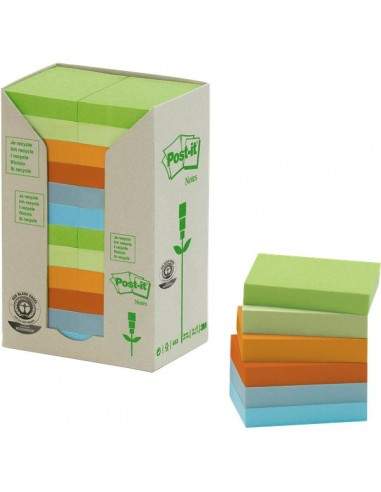 Post-it® Note in carta riciclata - assortiti pastello - 38x51 mm - 653-1RPT (conf.24)