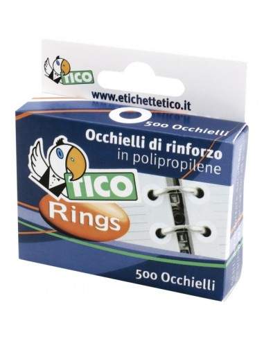 Occhielli di rinforzo Tico - 13 mm - bianco - RINGSC-B50 (conf.500)