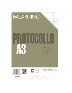 Fogli protocollo Fabriano - standard - rigato a 31 - 2 margini - 66 g/mq - 02210566 (conf.200) Fabriano - 1