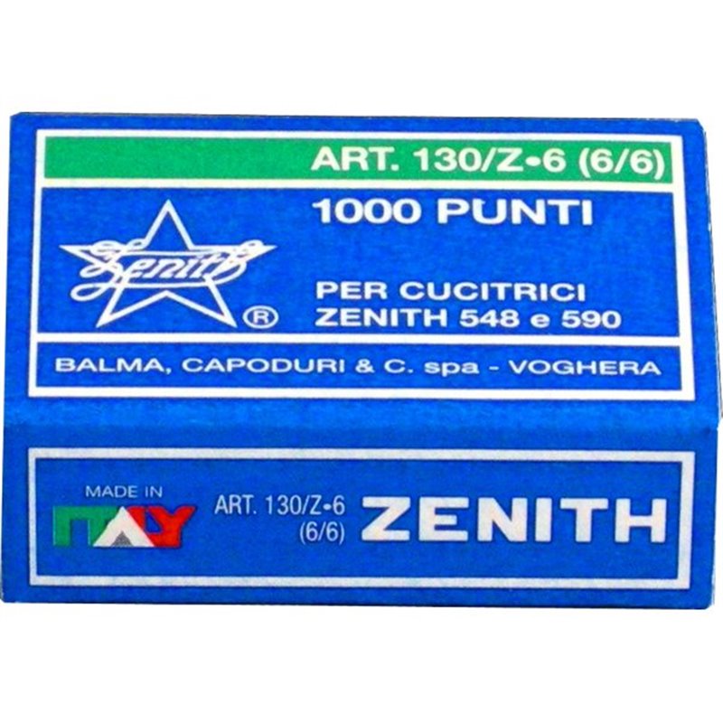ZENITH - Punti Metallici Per Cucitrici Zenith 130/E - Confezione Da 10000  Punti