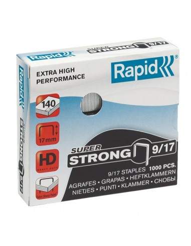 Punti per alti spessori Rapid - Punti metallici 9/17 Super Strong - 24871600 (conf.1000)