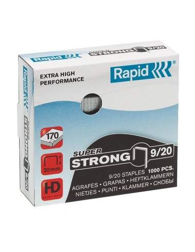 Punti per alti spessori Rapid - Punti metallici 9/20 Super Strong - 24871700 (conf.1000)