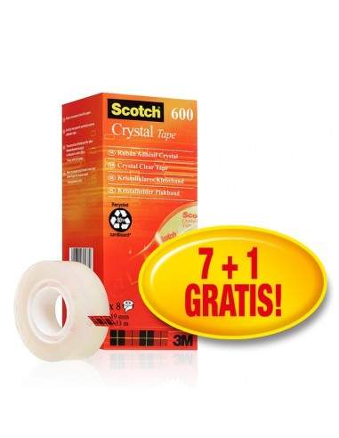 Value Pack nastro adesivo Crystal Scotch® 600 -19 mm x 33 m - VP 8RT  CRYSTAL 600 (conf.7+1)