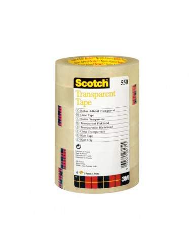 Nastro trasparente Alta Qualità Scotch® 550 - 19 mm x 66 m - 550-1966 (conf.8)