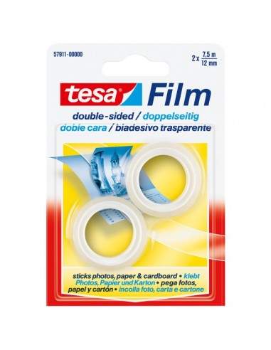Nastro biadesivo trasparente tesafilm Tesa - Rotolo - 12 mm x 7,5 m - 57911 (conf.2)