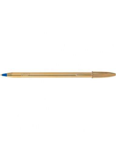 Penna a sfera Cristal Shine Bic - oro - blu - 9213401 (conf.20)