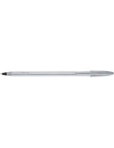 Penna a sfera Cristal Shine Bic - argento - nero - 921339 (conf.20)