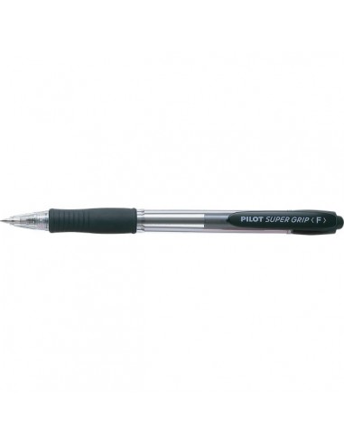 Penna a sfera a scatto Supergrip Pilot - 1 mm - nero - 001440 (conf.12)