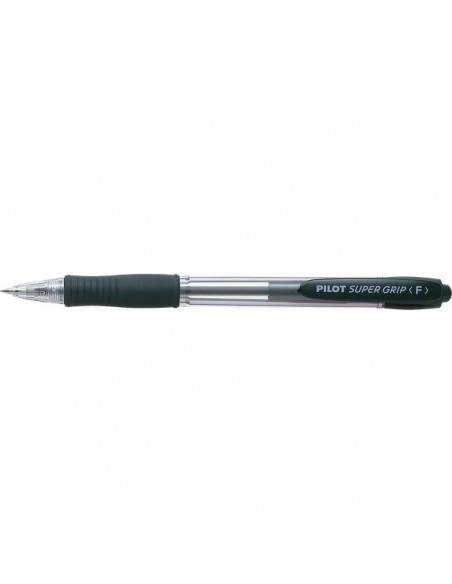 Penna a sfera a scatto Supergrip Pilot - 1 mm - nero - 001440 (conf.12)