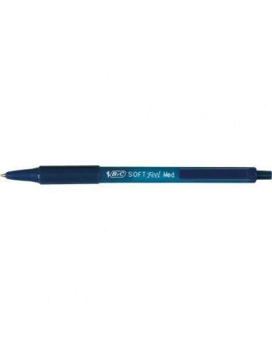 Penna a sfera a scatto Soft Feel Clic Grip Bic- blu - 1 mm - 837398  (conf.12)