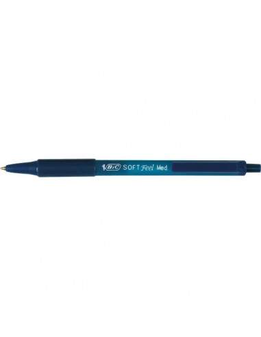 Penna a sfera a scatto Soft Feel Clic Grip Bic- blu - 1 mm - 837398 (conf.12)