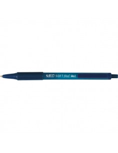 Penna a sfera a scatto Soft Feel Clic Grip Bic  - nero - 1 mm - 837397 (conf.12)