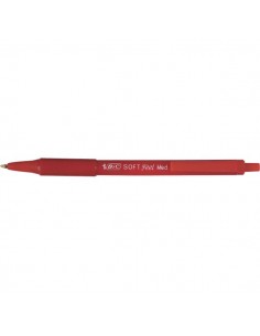 Penna a sfera a scatto Soft Feel Clic Grip Bic - rosso - 1 mm - 837399 (conf.12)