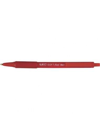 Penna a sfera a scatto Soft Feel Clic Grip Bic - rosso - 1 mm - 837399 (conf.12)