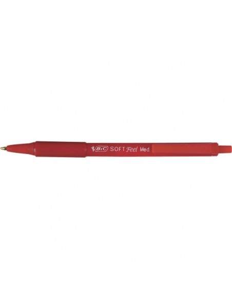 Penna a sfera a scatto Soft Feel Clic Grip Bic - rosso - 1 mm - 837399 (conf.12)