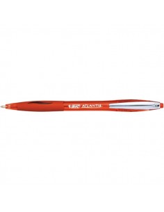 Penna a sfera a scatto Atlantis 1.0 Metal Clip Bic - rosso - 1 mm - 9021341