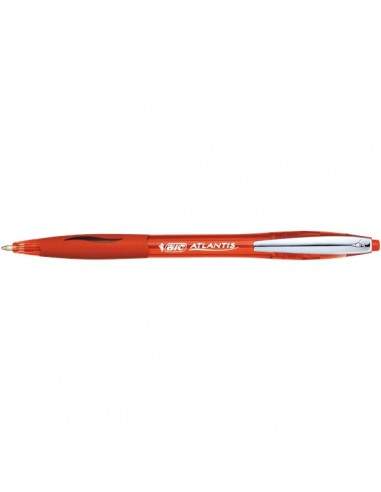 Penna a sfera a scatto Atlantis 1.0 Metal Clip Bic - rosso - 1 mm - 9021341