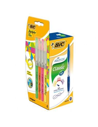 Penna a sfera Promo Pack Atlantis Classic NF Bic  - 1 mm - Blu - 949845 (conf.12)