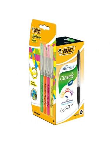 Penna a sfera Promo Pack Atlantis Classic NF Bic - 1 mm - Nero - 949844 (conf.12)