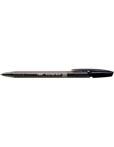 Penna a sfera a scatto Cristal® Clic Bic - nero - 1 mm - 8507322 (conf.20)