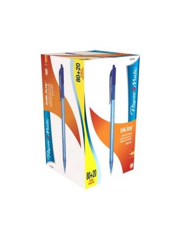 Penna a sfera Papermate Inkjoy 100 scatto - blu - S0977440 (conf.80+20)