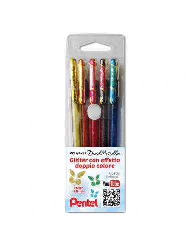 Penna gel Hybrid Dual Metallic Pentel – 1 mm – assortiti – 0022064 (conf.5)