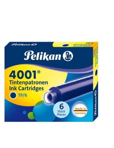 Cartucce per stilografiche 4001 TP/6 Pelikan-Cancellabile con Super Pirat-blu royal- 0ATM01 (conf.6)