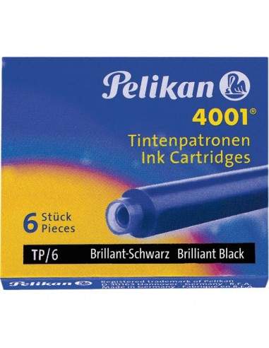 Cartucce per stilografiche 4001 TP/6 Pelikan - nero - 0ATM04 (conf.6)