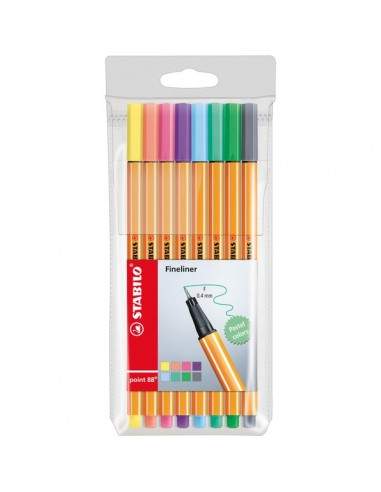 Fineliner point 88®  Stabilo - 0,4 mm - assortiti pastell - 88/8-01 (conf.8)