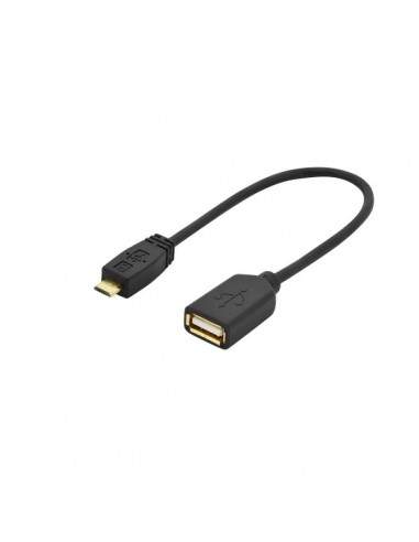 Cavo adattatore USB 2.0 OTG Tipo micro B - A, M/F USB Ednet - nero - 0,2 mt - 84192