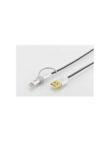 Cavo USB 2.0 2in1 sincronizzazione e ricarica Ednet - 1 m - 31052