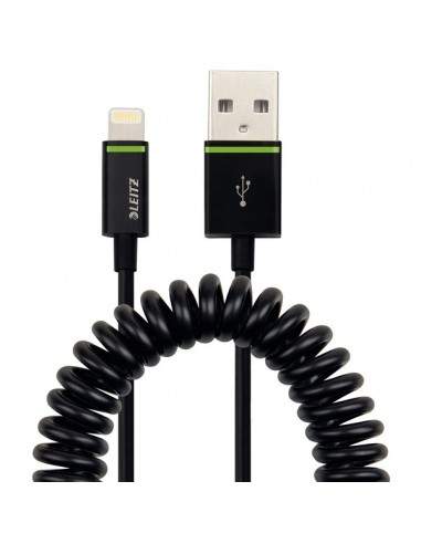 Cavo USB Lightning spiralato Leitz - 1 mt - bianco - 62150095