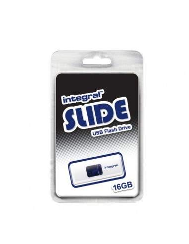 Chiavette USB Integral Slide - 16 GB - USB 2.0 flash drive - bianco - INFD16GBSLDWH
