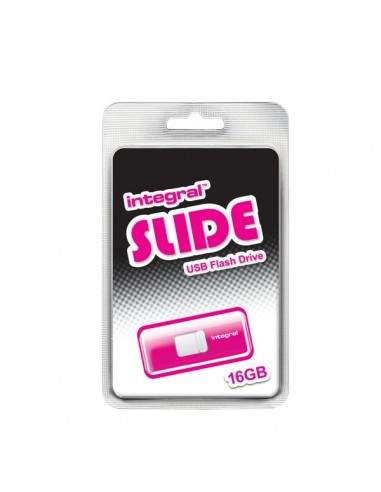 Chiavette USB Integral Slide - 16 GB - USB 2.0 flash drive - rosa - INFD16GBSLDPK