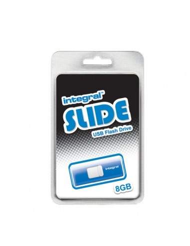 Chiavette USB Integral Slide - 8 GB - USB 2.0 flash drive - Blu - INFD8GBSLDBL