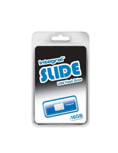 Chiavette USB Integral Slide - 16 GB - USB 2.0 flash drive - Blu - INFD16GBSLDBL