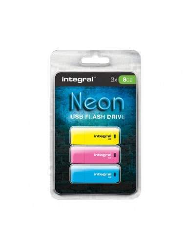Flash Drive NEON 3.0 Integral - 8 GB - assortiti - 2.0 - INFD8GBNEONTR-Y/PK/B