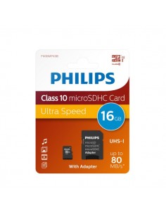 Flash Memory Card Micro Philips - 16GB - Micro SDHC Class 10 - PHMSDMA16GBHCCL10