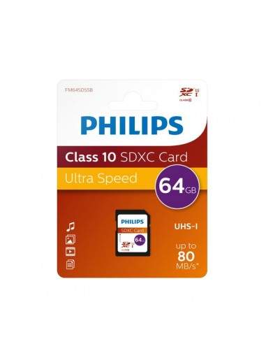 Flash Memory Card Philips - 64GB - SDXC Class 10 - PHSD64GBXCCL10