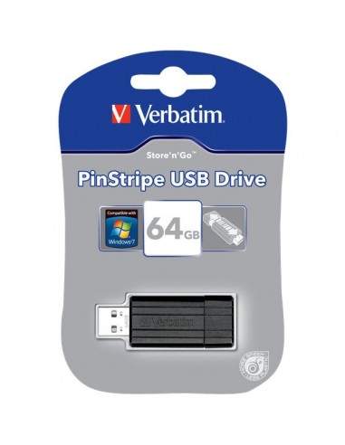 Chiavetta USB PINSTRIPE Verbatim - nero - 64 GB - 49065