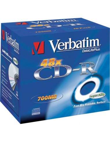 CD Verbatim - CD-R - 700 Mb - 52x - Printable - Jewel case - 43325