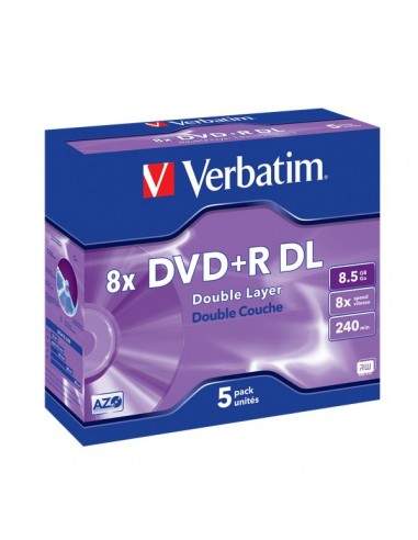 DVD Verbatim - DVD+R - 8,5 Gb - 8x - DL - Jewel case - 43541 (conf.5)